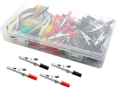 WMYCONGCONG 50 PCS Metal Alligator Clips Electric Test Clamps + 10 PCS Double Ended Alligator Clips Test Lead Jumper Wires with Alligator Clips 19...