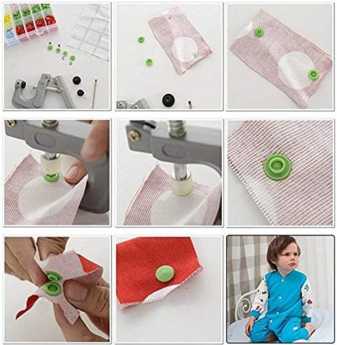 BaoQiu 200 Sets White Snaps T5 Size 20(1/2") Snaps High Quality Plastic Buttons Snap No- Sew Fasteners for Sewing Clothes, Cloth Diapers, Bibs Unp...