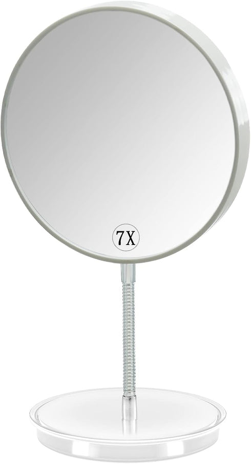 1x/7x Magnifying Makeup Mirror with Stand, Magnified 6" Double Sided Desk Table Mirror?360° Rotation Tabletop Cosmetic Mirror for Traveling,Shavin...
