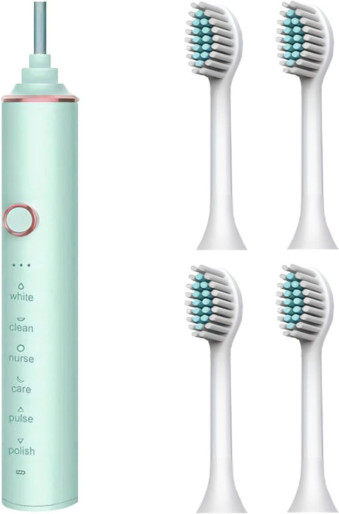 Ultrasonic Electronic Toothbrush with 6 Modes and Smart Timer - Perfect for Men and Women - Clean Teeth and Gums Effectively, Geen...