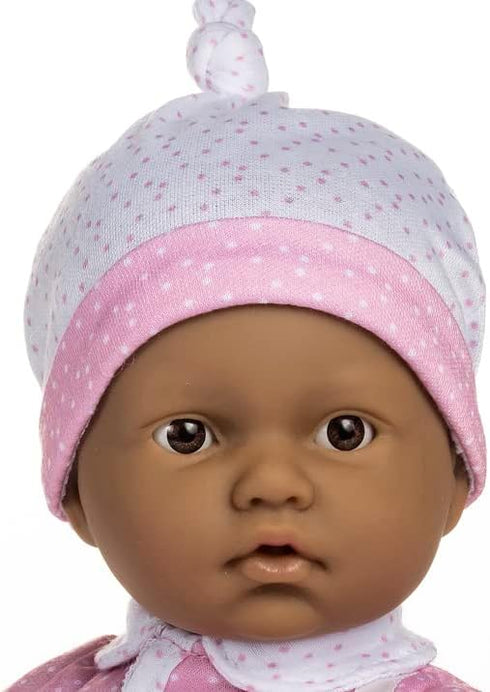 JC Toys La Baby Hispanic 11-inch Small Soft Body Baby Doll La Baby | Washable |Removable Pink Floral Outfit w/Hat, Pacifier & Blanket | for Childr...