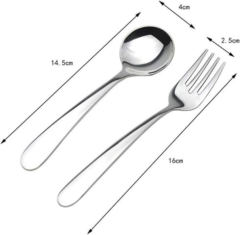 A Set of Silver Stainless Steel Dinner Forks and Spoons for Children Dinner Home Kintchen Restaurant Parties Tool Accessories...