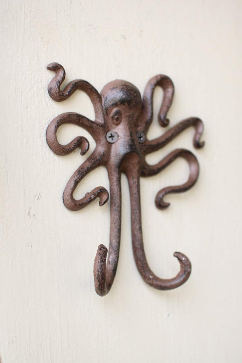 Kalaou Cast Iron Wall- Coat Hook- Octopus- 5.5" By 6"...