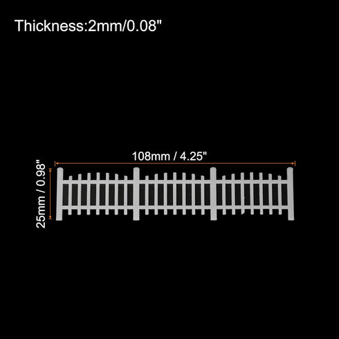 MECCANIXITY 2pcs 4.25 Inch Miniature Garden Fence, Mini Ornament Wood Picket Fence Decorative for Dollhouse, Home, DIY 0.08" White Simple Style...