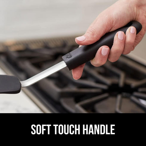 Gorilla Grip Nonstick Heat Resistant BPA-Free Silicone Spatula, Non Scratch Flexible Head for Pans, Slip Resistant Soft Rubber Handle, Stainless S...