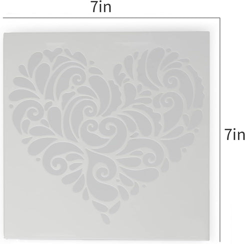 Heart Stencil for Painting DIY Decorative Stencil Paint Stencil Reusable Paint Stencil for Painting on Walls Furniture Crafts Wood Wall Home Decor...