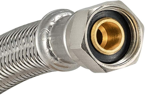 Eastman 1/2 Inch FIP x 3/8 Inch Compression Flexible Faucet Connector, Braided Stainless Steel Supply Hose Line, 48 Inch Length, 48301
