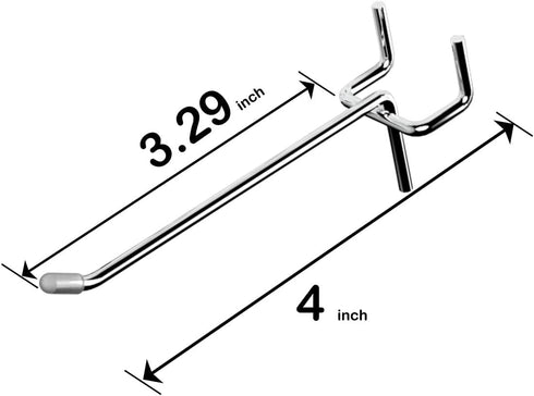 31 Pieces 4 Inch Silver Pegboard Hooks Heavy Duty Pegs Pegboard Accessories for 1/4 in and 1/8 in Peg Boards in Garages, Tool Sheds, Basements etc...