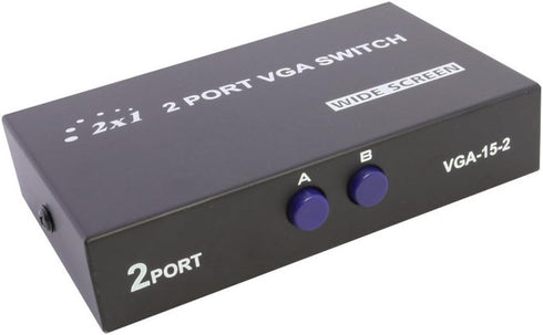2 Port VGA SVGA Monitor Sharing Switch Box 2 in 1 Out for LCD PC TV Monitor...