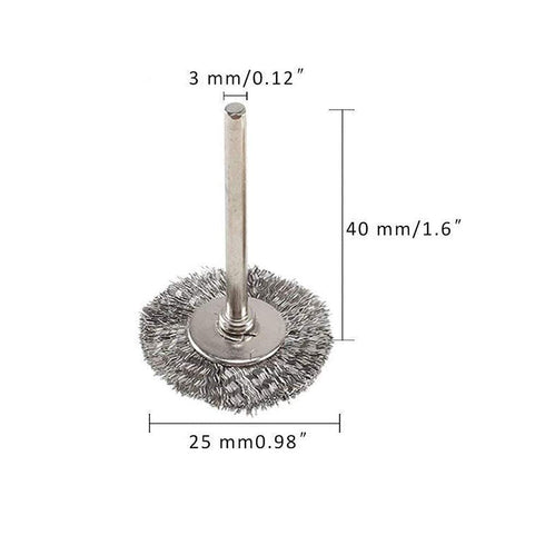 15 Pcs T Shape Stainless Steel Wire Brushes Wheel 1/8'' Mandrel Rust Removed Polishing Wheel For Dremel Rotary Tool...