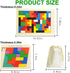 2 Pack Wooden Puzzle Blocks Geometric Tangram + Russian Blocks Puzzle for Kids & Adults, Intelligence Brain Teasers Toy Wooden Puzzle for All Ages...