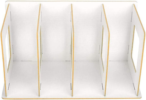 Fdit Wooden Desktop Bookshelf Rack Storage Shelf Bookcase for Home School Office Organizer(Warm White)...
