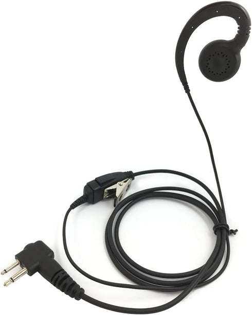 1-Wire C-Shape Swivel Earpiece Headset with PTT Button Mic for Motorola Two-Way Radio Walkie Talkies CP110, CP185, CP200, CLS1110, CLS1410, EP450,...