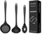 3 Pcs Silicone Kitchen Utensils Set, Soup Ladle-Pasta Fork-Slottede Spoon, Nonstick BPA Free High Heat Resistant Cooking Utensils for Mixing, Serv...