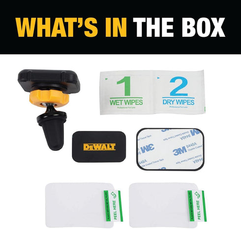 DEWALT Car Phone Magnetic Mount - Reinforced Magnetic Vent Mount - Magnetic Phone Holder for Car Vent - Phone Mount for Car Vent Clip......