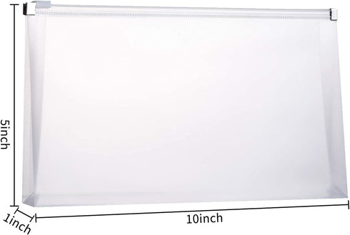 Plastic Envelopes with Zipper, 5 x 10 Clear Poly Envelope Folder for Money Receipts Coupons Bills, 10 Packs...