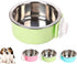 Love Dream Crate Dog Cat Bowls, Removable Stainless Steel Hanging Pet Cage Bowls for Kennel, Water Food Feeder Bowls Cage Coop Cup for Cats, Dogs,...