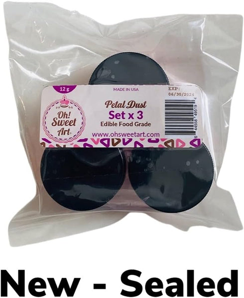 EDIBLE PETAL DUST SET OF 3 : HOT PINK/FRENCH ROSE/PINK (4 grams each container) Dust By Oh! Sweet Art Corp...