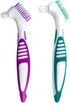 Premium Hygiene Denture Cleaning Brush Set, Multi-Layered Bristles & Ergonomic Rubber Handle, for Denture Care(Purple & Green)...