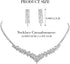 Unicra Silver Bride Necklace Earrings Set Bridal Wedding Jewelry Sets Party Rhinestone Costume Jewelry Set Crystal Choker Necklace for Women and B...