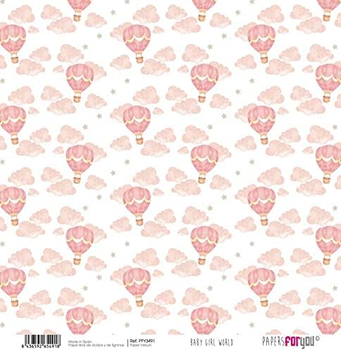 Papers For You - Vellum Scrapbooking Paper Kit | "Baby Girl World" Collection | Includes 6 Single Sided Vegetable Papers with Different Designs | ...