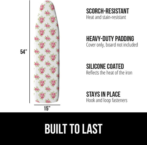 The Original GORILLA GRIP Ironing Board Cover and Pad, Silicone Coating, Thick Scorch Resistant Padding, Heavy Duty Iron Covers Standard Boards, H...