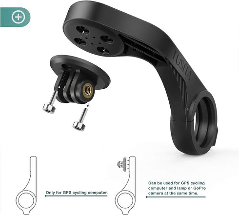 TUSITA Out Front Mount Compatible with Garmin Edge GPS Bike Computer, XOSS G/G+, iGPSPORT - Cycling Handlebar 25.4mm 31.8m...
