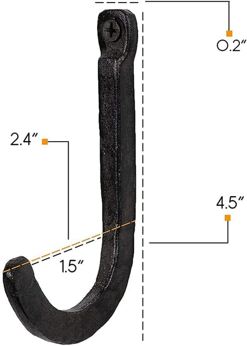Rustic State Sabo Wall Mount Cast Iron Hooks Coat Towel Bag Hat Hanger Multiuse Entryway Railroad Spike Rack Black Set of 10...