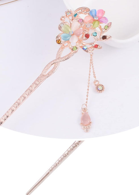 Retro Chinese hairpin The Chinese ancient headdress hairpin hairpin is simple. The flower hairpin is designed for female girls' long hair with bea...