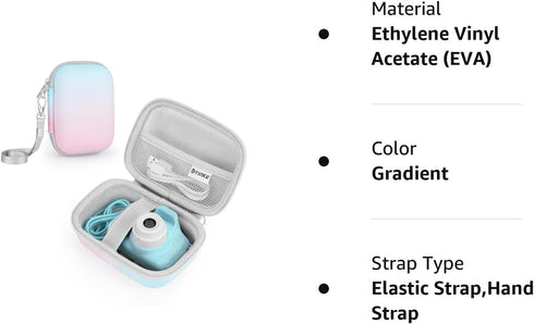 Yinke Kids Camera Case Compatible with Seckton/GKTZ/Desuccus/Rindol/Agoigo/VATENIC/LC-dolida/OZMI Travel Hard Carry Case, Fits Most Kids Camera To...