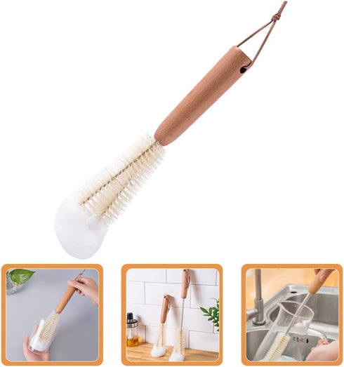 Bottle Brush Cleaner Bottle Cleaning Brush Short Handle Bottle Cleaner Water Bottle Brush Dish Scrub Brush for Cups Coffee Mugs Tea Pots Kettle Bo...