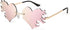 FEISEDY Melting Flame Heart Sunglasses For Women Men Trendy Rimless Fire Shaped Party Glasses B2366...
