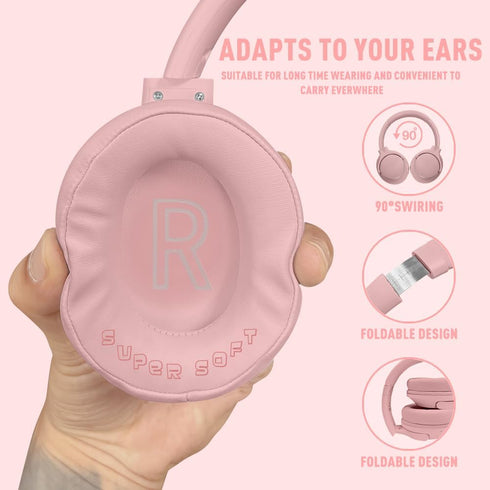 Bluetooth Headphones Over Ear 68H Playtime 6 EQ Wireless Headset with Microphone HiFi Stereo Foldable Lightweight Deep Bass for Travel Home Office...