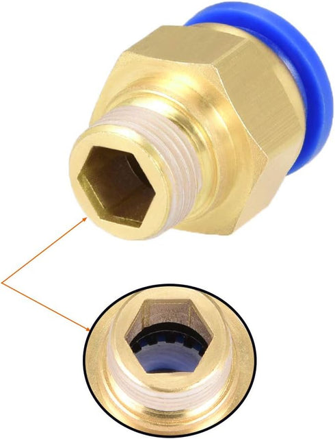 uxcell Straight Pneumatic Push to Quick Connect Fittings G3/8 Male x 14mm Tube OD 4pcs...
