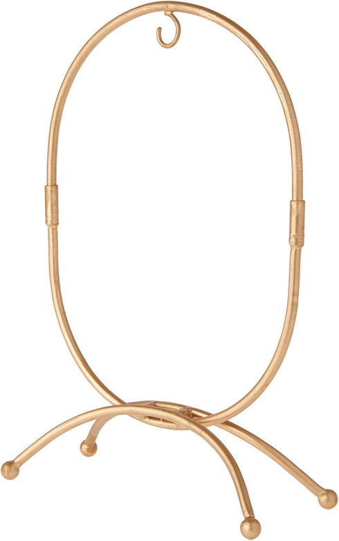 Bard's Oval Shaped Gold-Toned Wrought Iron Ornament Stand, 11" H x 7.25" W x 7.25" D...