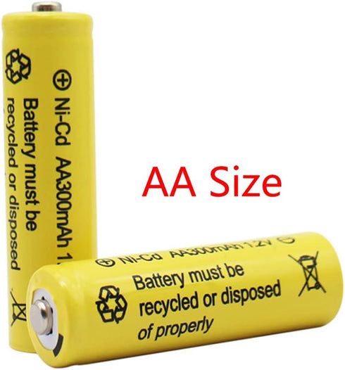 FULIN 12 Packs 1.2V AA 300mAh Ni-Cd Rechargable Batteries for Solar Lights,Lawn Landscape Lighting(AA Size)...
