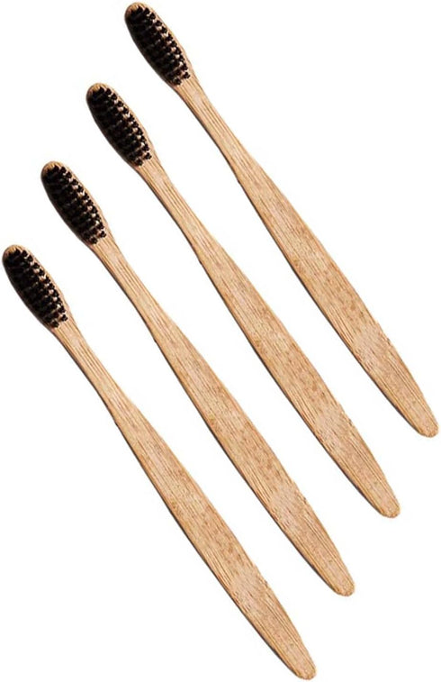 Bamboo Toothbrush with Charcoal Activated Soft Bristles - Gentle on Teeth, Light Weight, Eco friendly,Vegan, Natural & Zerowaste-Dental & Oral Car...