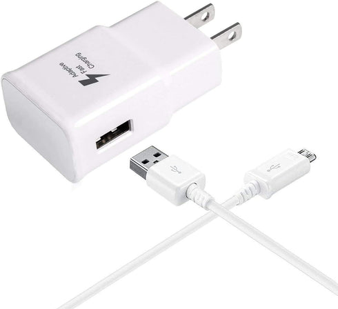Samsung Galaxy Tab E 8.0 Tablet Adaptive Fast Charger Micro USB 2.0 Cable Kit! True Digital Adaptive Fast Charging uses Dual voltages for up to 50...