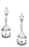 Mariell Cubic Zirconia Crystal Teardrop Dramatic Size Dangle Bridal Earring with Platinum Plating for Wedding, Bridesmaid, Prom Jewelry Gift...