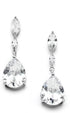 Mariell Cubic Zirconia Crystal Teardrop Dramatic Size Dangle Bridal Earring with Platinum Plating for Wedding, Bridesmaid, Prom Jewelry Gift...