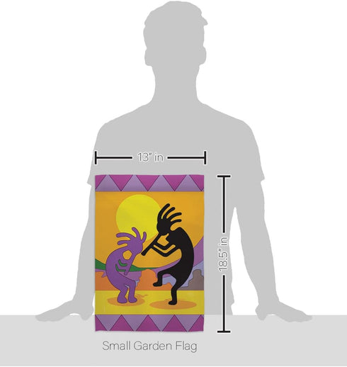 Breeze Decor Kokopelli Garden Flag Regional Southwest Desert Cactus Country Succulent Particular Area House Decoration Banner Small Yard Gift Doub...