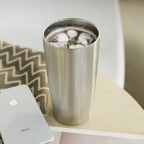DOMICARE 20oz Stainless Steel Tumbler Bulk with Lid, Double Wall Vacuum Insulated Travel Mug, Powder Coated Coffee Cup, Stainless Steel, 1 Pack...