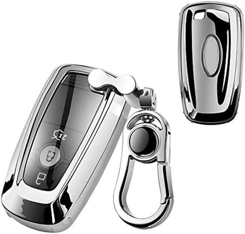 Car Key Fob Cover,Compatible with Ford F-150 F-250 F-350 Ecosport Edge Explorer Fusion Mustang Key Fob Silicone TPU Protective Case Holder Shell w...