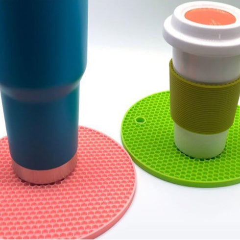Trivets for Hot Dishes (RED) - Hot Pads for Kitchen, Silicone Pot Holders for Hot Pots and Pans, Silicone Mats for Kitchen Countertops, Table, Fle...