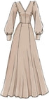 Vogue V9328E5 Easy Women's Flared Sleeve Dress Sewing Patterns, Sizes 14-22, White...