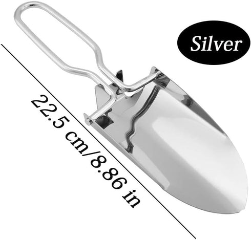 AKOAK 1 Pack Stainless Steel Foldable Garden Shovel, Handy Mini Camping Shovel, Llightweight Camping Gear, Versatile Outdoor Survival, Fishing, Ca...