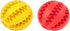 Dog Treat Toy Ball, Dog Tooth Cleaning, Toy Interactive Dog Toys, Dog Puzzle Teething Toys Ball, Pack of 2 (Red & Yellow, 2.36" 6cm)...