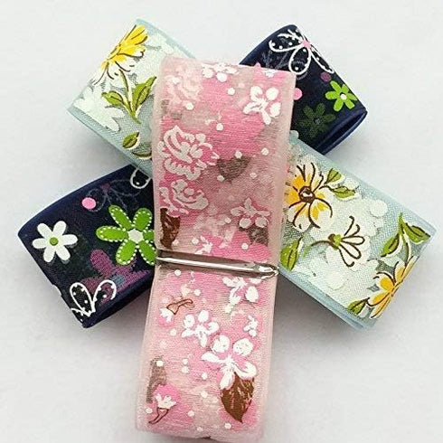 Chenkou Craft Random 20 Yards 1" 25MM Mix Lots Spring Summer Organza Ribbon Assorted Dots Bow Flower Love Heart Rose (Organza Ribbon 1")...