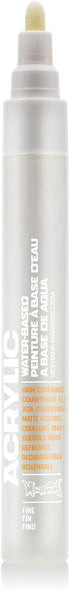 Montana Acrylic Paint Marker, 2mm, Fine Nib, Shock White Pure (045390)...
