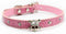 Pimaodog Cute Dazzling Sparkling Elegant Fancy Skull Diamond Crystal Rhinestone Leather Small Pet Dog Cat Collar Puppy (M:27-35CM, Pink)...